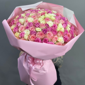 Букет из 151 кенийской розы микс (40 см) в Жуковском