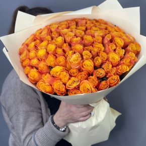 Букет из 101 огненной розы (40 см) в Жуковском