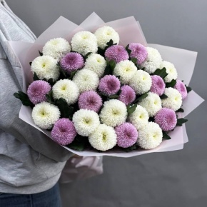 Букет из 31 хризантемы Момоко микс в Жуковском