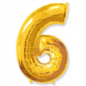 Шар гелиевый цифра 6 (40х102 см) в Жуковском