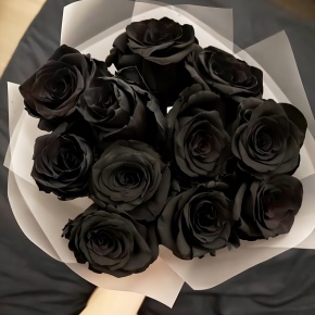 Букет "Черная королева" из 11 черных роз Эквадор (60 см) в Жуковском