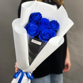 Букет из 5 синих роз Эквадор в Жуковском