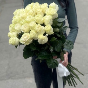 Монобукет из 25 роз Эквадор Мондиаль (80 см) в Жуковском