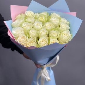 Букет 25 белых роз Кения (50 см) в Жуковском