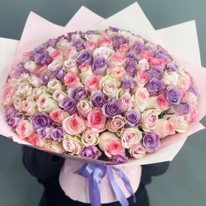 Букет из 101 розы нежный микс (40 см) в Жуковском