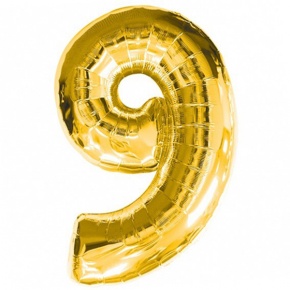 Шар гелиевый цифра 9 (40х102 см) в Жуковском