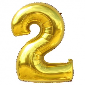 Шар гелиевый цифра 2 (40х102 см) в Жуковском