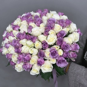 Букет "Фиолетовый микс" из 101 розы (40 см) в Жуковском