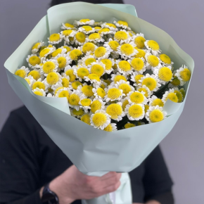 Букет "Моё солнышко" из 17 хризантем сантини  в Жуковском