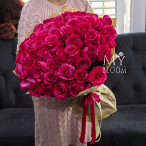 Букет 51 роза Эквадор Пинк Флоид (60 см) в Жуковском