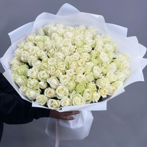 Букет "Лебединая верность" из 101 белой розы (60 см) в Жуковском