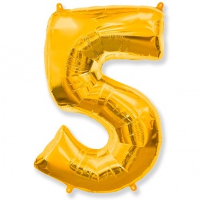 Шар гелиевый цифра 5 (40х102 см) в Жуковском