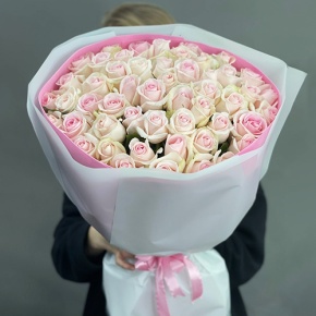 Букет из 51 нежной пастельной розы (60 см) в Жуковском