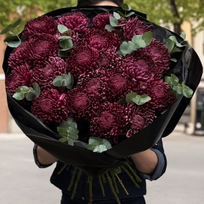 Букет из 21 винной хризантемы Бигоуди в Жуковском