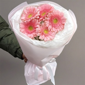 Букет из 5 розовых гербер мини в Жуковском