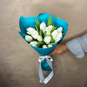 Букет 15 белоснежных тюльпанов в Жуковском