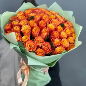 Букет из 71 огненной розы (40 см) в Жуковском