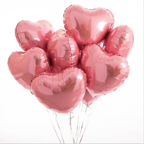 Сердце розовое фольгированный шар с гелием (45 см) в Жуковском